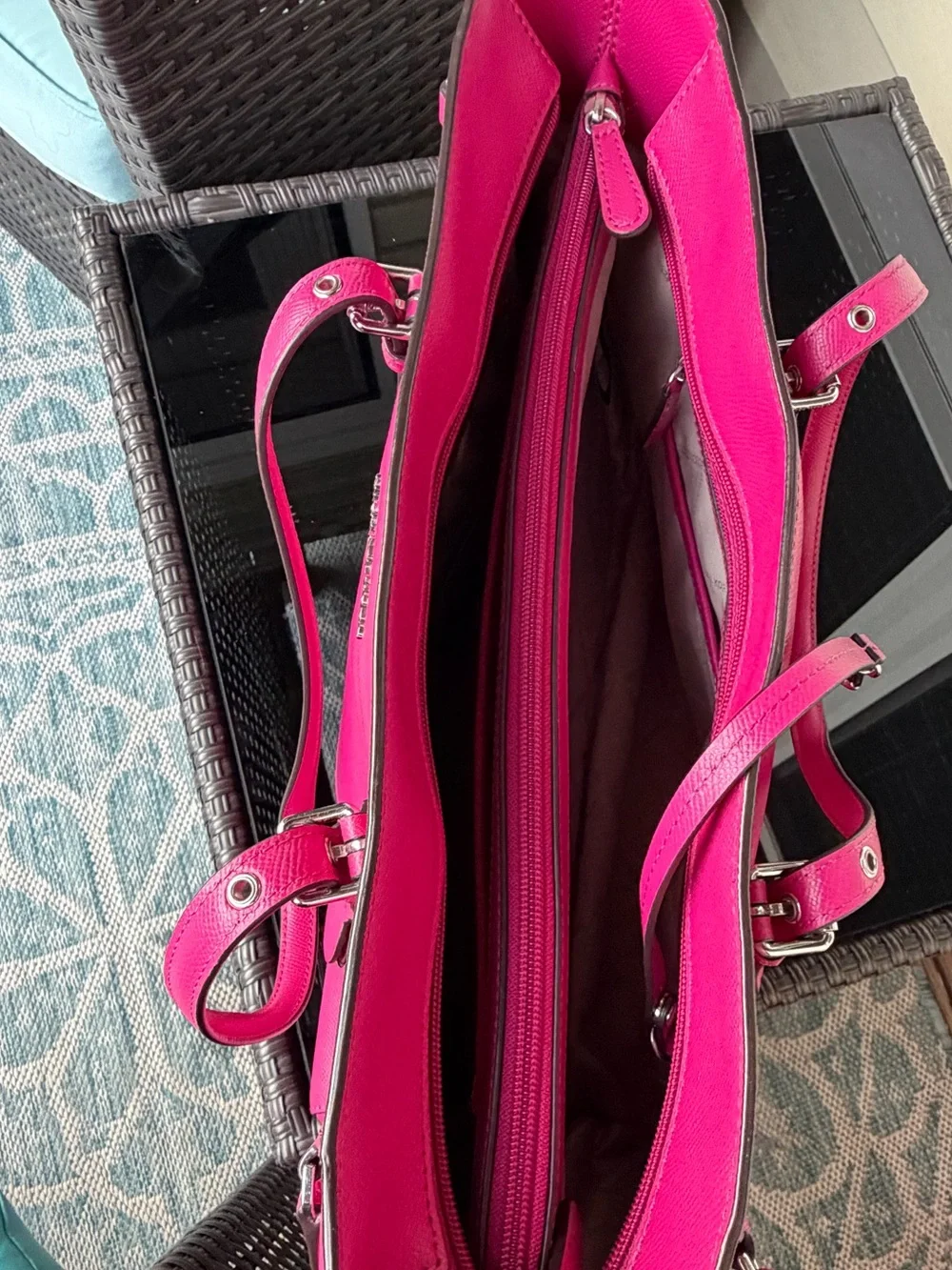Michael Kors Hot Pink/Rasberry Saffiano Leather Tote